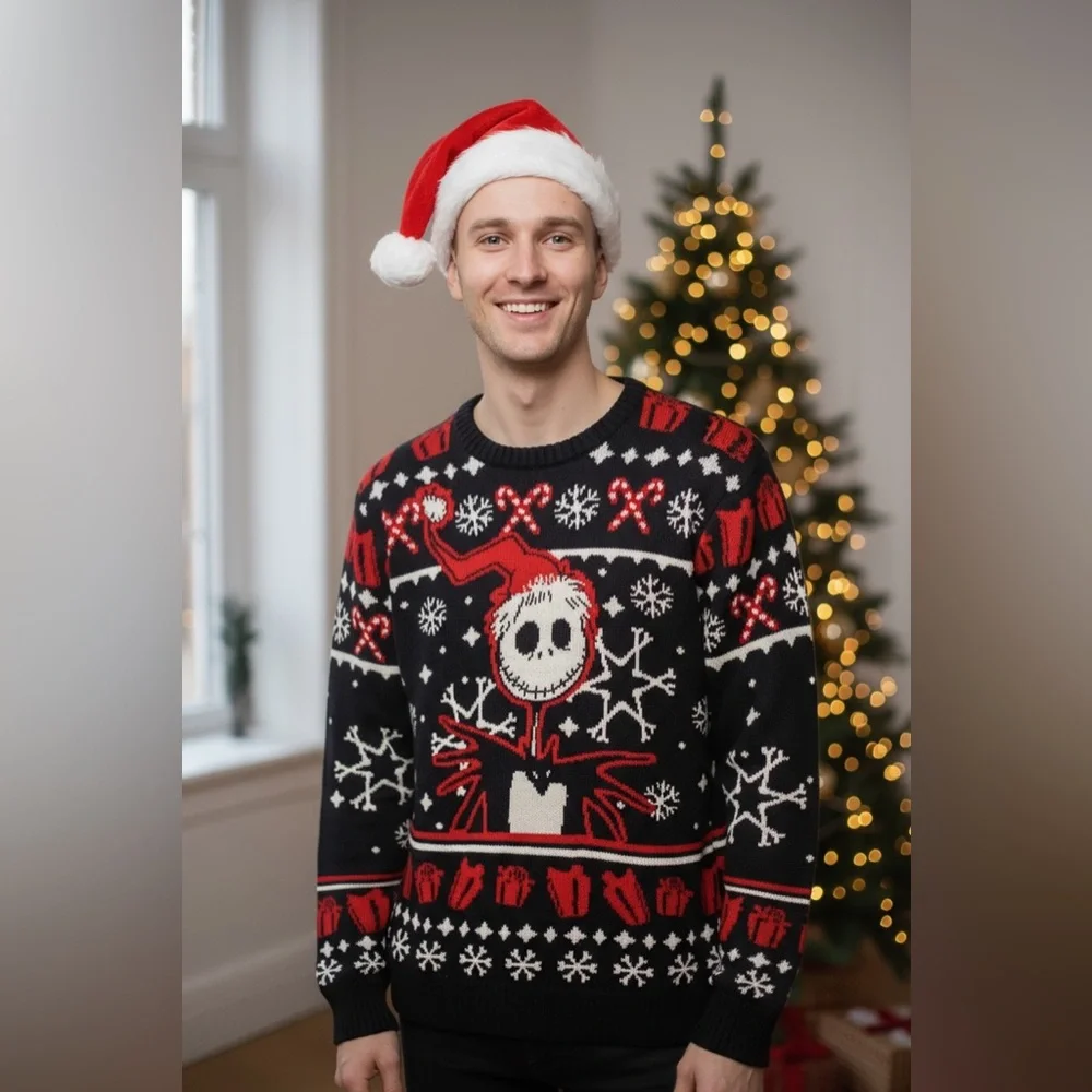 TIM BURTON’S THE NIGHTMARE BEFORE CHRISTMAS Ugly Christmas Sweater. NWT